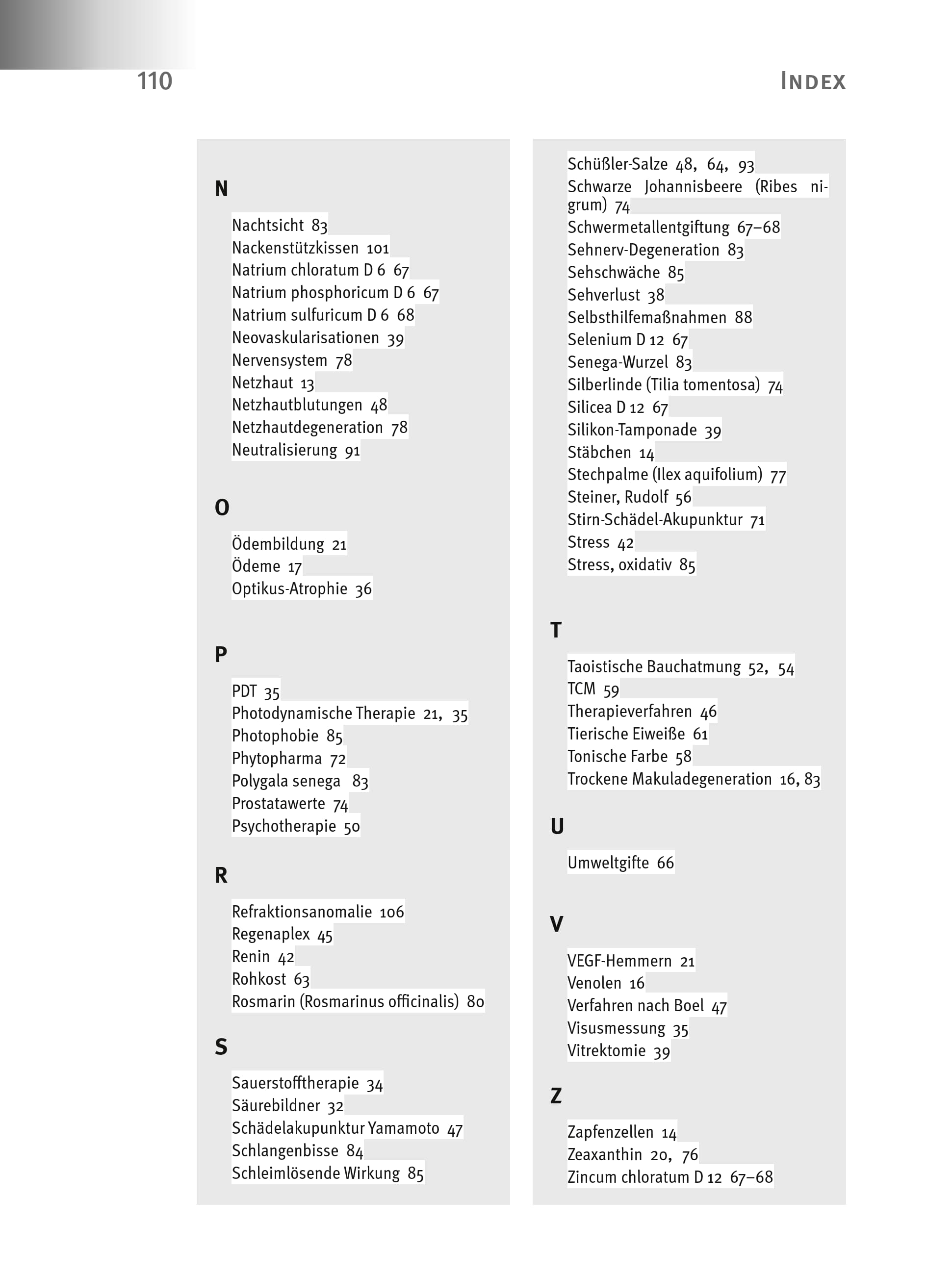 Auszug Index: Makuladegeneration, Diabetische Retinopathie